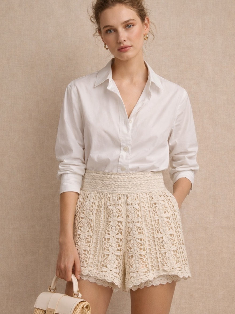 TOPSHOP Crochet Lace Boho Shorts Coachella Cottagecore Festival